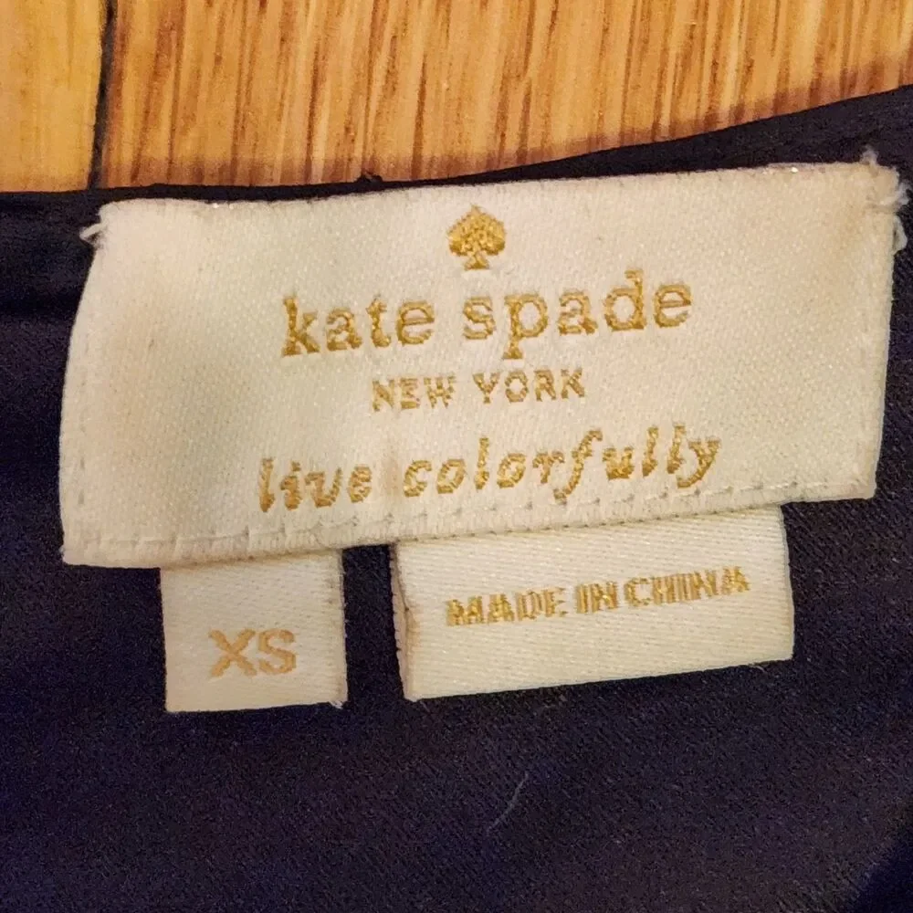 Kate Spade Mixed Lace Top, Black with Peplum, Sz XS: romanticore, dark feminine - Picture 6 of 10